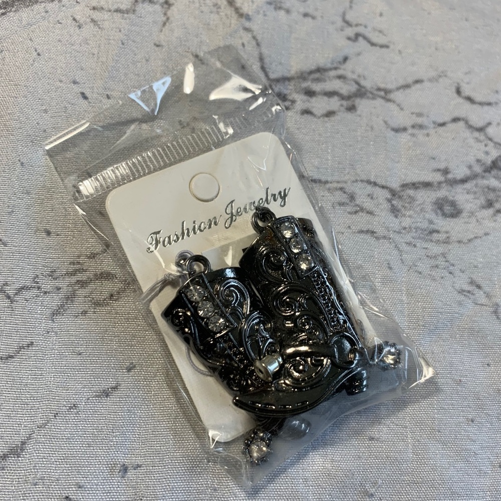 Cowboy Boot Dangle Earrings - Picture 2 of 4